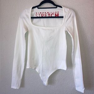 Simon Miller Stretch white long sleeve bodysuit size small